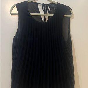 Worthington Black Sheer Pleated Blouse